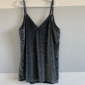 Gray Velvet Top